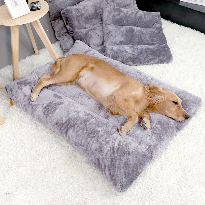 Long Warm Plush Dog Bed