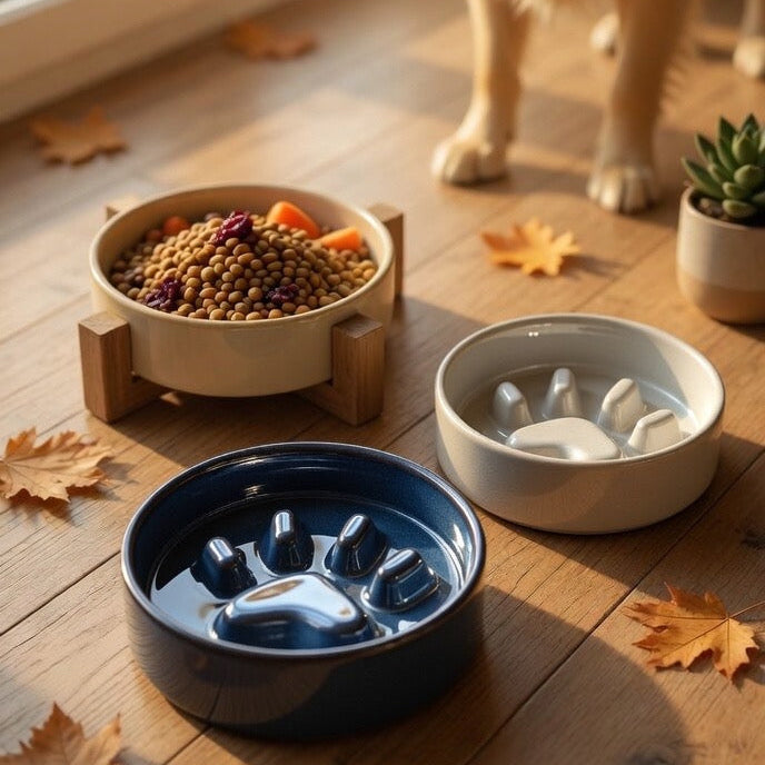 Artisan Ceramic Slow-Feeder Bowl